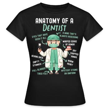 Dentiste Anatomie Anatomie d’un - T-shirt Femme - noir - Devant - AI Model Female 172 dark (172cm)