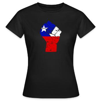 Flag Fist Chili Drapeau T-shirt - T-shirt Femme - noir - Devant - AI Model Female 172 dark (172cm)