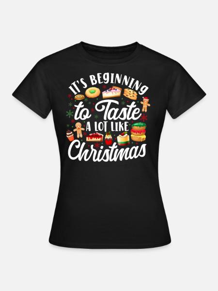Bake Baking Christmas Cookie - Frauen T-Shirt - Schwarz