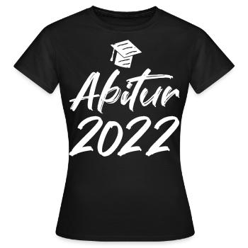 Abschluss Abitur 2022 Hut Pinselschrift - Frauen T-Shirt - Schwarz - Vorne - AI Model Female 172 dark (172cm)