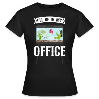 Aquarium d’eau salée Je serai dans mon - T-shirt Femme - noir - Devant - AI Model Female 172 dark (172cm)