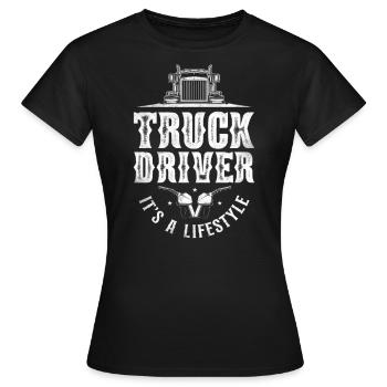 Trucker Truck Driver Vintage Truck - Frauen T-Shirt - Schwarz - Vorne - AI Model Female 172 dark (172cm)