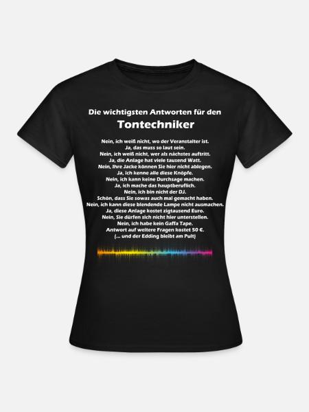 Tontechniker Sound Techniker Toningenieur Konzert - Frauen T-Shirt - Schwarz