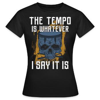 Batterie batteur Vintage The Tempo - T-shirt Femme - noir - Devant - AI Model Female 172 dark (172cm)