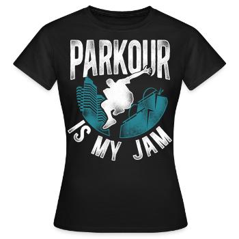 Parkour Free Running Traceur - T-shirt Femme - noir - Devant - AI Model Female 172 dark (172cm)