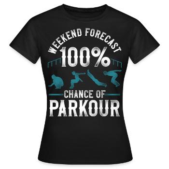 Parkour Free Running Traceur - T-shirt Femme - noir - Devant - AI Model Female 172 dark (172cm)
