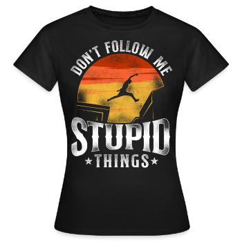 Parkour Free Running Traceur - T-shirt Femme - noir - Devant - AI Model Female 172 dark (172cm)