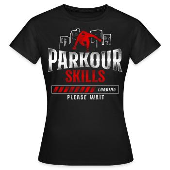 Parkour Free Running Traceur - T-shirt Femme - noir - Devant - AI Model Female 172 dark (172cm)
