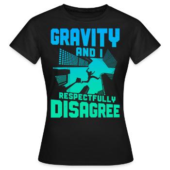 Parkour Free Running Traceur - T-shirt Femme - noir - Devant - AI Model Female 172 dark (172cm)