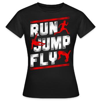 Parkour Free Running Traceur - T-shirt Femme - noir - Devant - AI Model Female 172 dark (172cm)