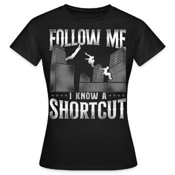 Parkour Free Running Traceur - T-shirt Femme - noir - Devant - AI Model Female 172 dark (172cm)