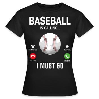 Baseball Fan Phone Display - Frauen T-Shirt - Schwarz - Vorne - AI Model Female 172 dark (172cm)