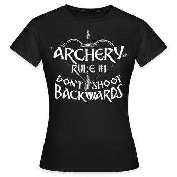 Archery Bow Archer Compound Bow - Frauen T-Shirt - Schwarz - Vorne - AI Model Female 172 dark (172cm)