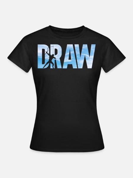 Archery Bow Archer Draw - Frauen T-Shirt - Schwarz