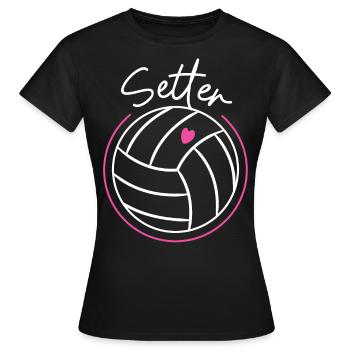 Volleyball Player Team Setter - Women's T-Shirt - black - Front - AI Model Female 172 dark (172cm)