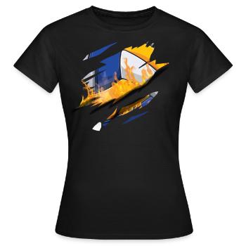 Joueur de volleyball Équipe Scratch - T-shirt Femme - noir - Devant - AI Model Female 172 dark (172cm)