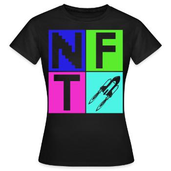 Crypto Art Lover Sign Non Fungible Token NFT - Women's T-Shirt - black - Front - AI Model Female 172 dark (172cm)