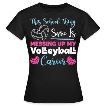 Équipe de volley-ball cette école - T-shirt Femme - noir - Devant - AI Model Female 172 dark (172cm)