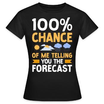 Météorologue Prévisions météorologiques - T-shirt Femme - noir - Devant - AI Model Female 172 dark (172cm)