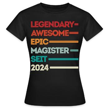 Magister 2024 Spruch Magisterabschluss - Frauen T-Shirt - Schwarz - Vorne - AI Model Female 172 dark (172cm)
