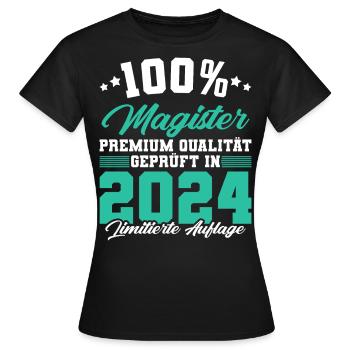 Magister 2024 Spruch Magisterabschluss - Frauen T-Shirt - Schwarz - Vorne - AI Model Female 172 dark (172cm)