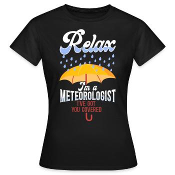Météorologue Prévisions météorologiques - T-shirt Femme - noir - Devant - AI Model Female 172 dark (172cm)