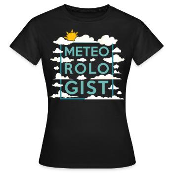 Météorologue Prévisions météorologiques - T-shirt Femme - noir - Devant - AI Model Female 172 dark (172cm)