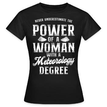 Météorologue Prévisions météorologiques - T-shirt Femme - noir - Devant - AI Model Female 172 dark (172cm)