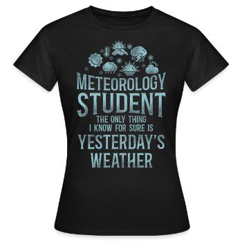 Météorologue Prévisions météorologiques - T-shirt Femme - noir - Devant - AI Model Female 172 dark (172cm)