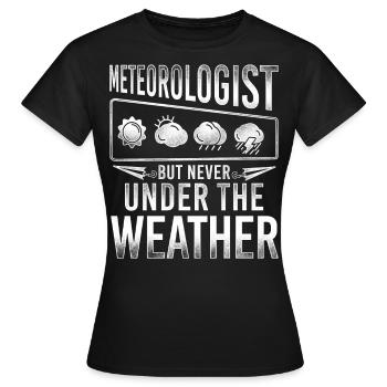 Météorologue Prévisions météorologiques - T-shirt Femme - noir - Devant - AI Model Female 172 dark (172cm)