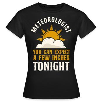 Météorologue Prévisions météorologiques - T-shirt Femme - noir - Devant - AI Model Female 172 dark (172cm)