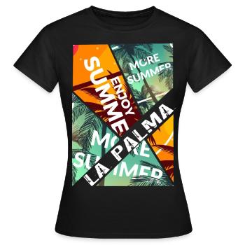 La Palma Été Soleil Plage Mer Palmiers Îles Canaries - T-shirt Femme - noir - Devant - AI Model Female 172 dark (172cm)
