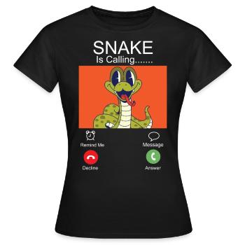 Serpent Serpent Téléphone Affichage Serpent - T-shirt Femme - noir - Devant - AI Model Female 172 dark (172cm)