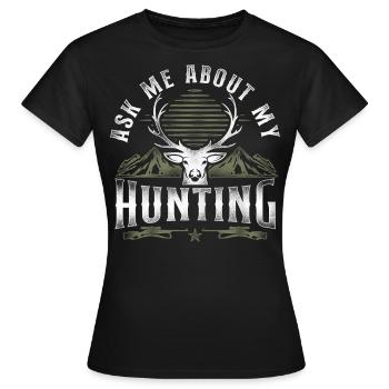 Cerf Chasse Cerf Chasseur Vintage - T-shirt Femme - noir - Devant - AI Model Female 172 dark (172cm)