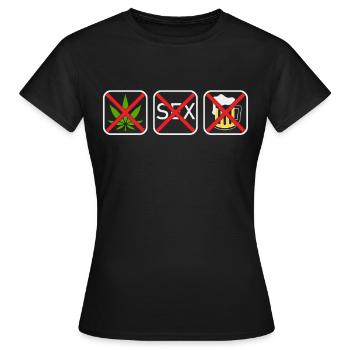 Straight Edge Vegan, anti-drug, punk - Women's T-Shirt - black - Front - AI Model Female 172 dark (172cm)