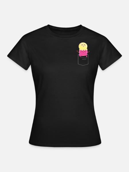 Ice Cream Pocket Cone - Frauen T-Shirt - Schwarz