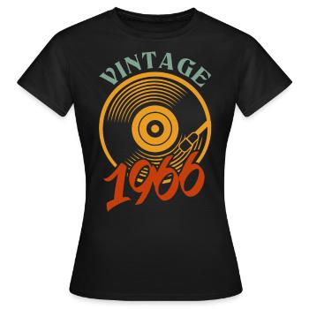 56 birthday born in 1966 - Women's T-Shirt - black - Front - AI Model Female 172 dark (172cm)