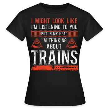Conducteur de train diesel de marchandises - T-shirt Femme - noir - Devant - AI Model Female 172 dark (172cm)