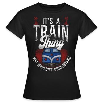 Conducteur de train diesel de marchandises - T-shirt Femme - noir - Devant - AI Model Female 172 dark (172cm)