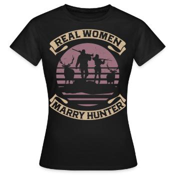 Mariage de chasseur de chasseurs de cerfs de Buck - T-shirt Femme - noir - Devant - AI Model Female 172 dark (172cm)