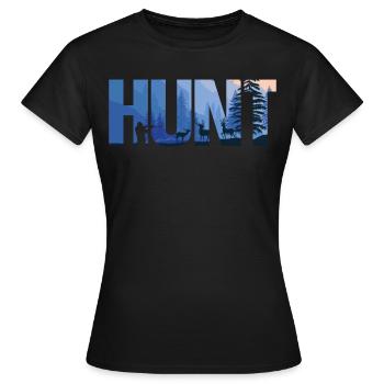 Buck Deer Hunting Hunter Hunt - Frauen T-Shirt - Schwarz - Vorne - AI Model Female 172 dark (172cm)