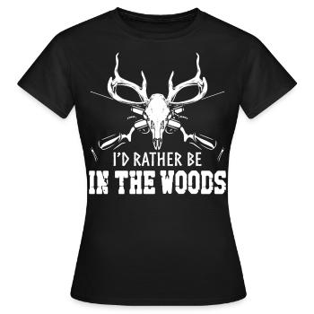 Chasseur de cerfs buck J’aurais - T-shirt Femme - noir - Devant - AI Model Female 172 dark (172cm)
