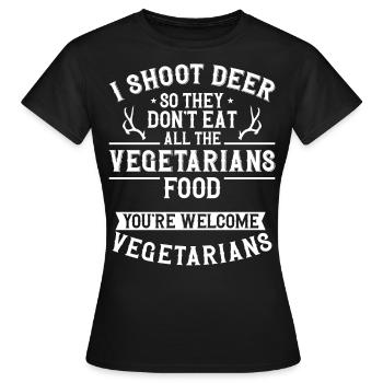 Chasseur de cerfs buck - T-shirt Femme - noir - Devant - AI Model Female 172 dark (172cm)
