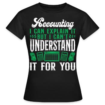 Comptable Comptable Comptable Comptabilité - T-shirt Femme - noir - Devant - AI Model Female 172 dark (172cm)