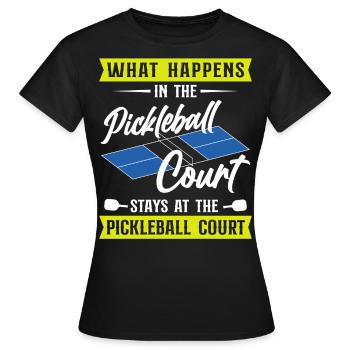 Pickleball Ce qui se passe au - T-shirt Femme - noir - Devant - AI Model Female 172 dark (172cm)