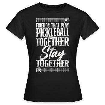 Pickleball Buddies Amis Qui - T-shirt Femme - noir - Devant - AI Model Female 172 dark (172cm)