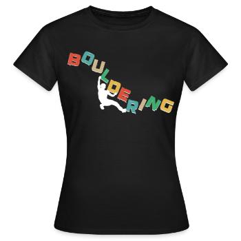 Bouldern, Klettern Freiklettern Kletterhalle - Frauen T-Shirt - Schwarz - Vorne - AI Model Female 172 dark (172cm)