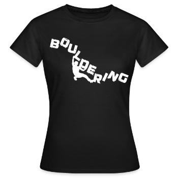 Bouldern, Klettern Freiklettern Kletterhalle - Frauen T-Shirt - Schwarz - Vorne - AI Model Female 172 dark (172cm)