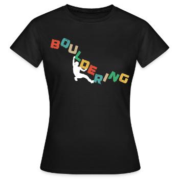 Bouldern, Klettern Freiklettern Kletterhalle - Frauen T-Shirt - Schwarz - Vorne - AI Model Female 172 dark (172cm)
