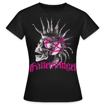 Skull Punk Spikes Inscription Red Punk Anarchy Ró - T-shirt Femme - noir - Devant - AI Model Female 172 dark (172cm)